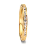 Partnerring 750/18 K Gelbgold Diamant 0.132 ct, 13 Steine, tw-vsi-610501