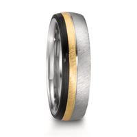 Partnerring Edelstahl, 375/9 K Rosegold, Carbon-610530