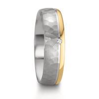 Partnerring Silber, 585/14 K Rosegold Diamant 0.015 ct, w-si bicolor-610531