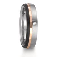 Partnerring Edelstahl, 375/9 K Rotgold Diamant 0.02 ct, w-si-610533