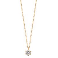 Collier Or jaune 18K Diamant 0.15 ct, w-si 42-45 cm-610591