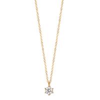 Collier Or jaune 18K Diamant 0.10 ct, w-si 42-45 cm-610594