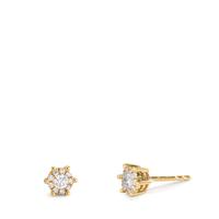 Clous d'oreilles Or jaune 18K Diamant 0.17 ct, 2 Pierres, w-si Ø4.5 mm-610601