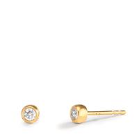 Clous d'oreilles Or jaune 18K Diamant 0.10 ct, 2 Pierres, w-si Ø3.5 mm-610602