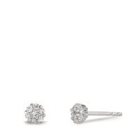 Clous d'oreilles Or blanc 18K Diamant 0.112 ct, 14 Pierres, w-si Ø4 mm-610603
