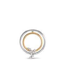 Pendentif Or blanc 18K, Or jaune 18K Diamant 0.07 ct, 8 Pierres, w-si Ø16 mm-610621