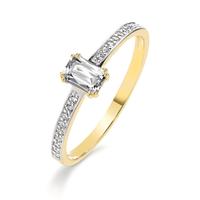 Fingerring 375/9 K Gelbgold Zirkonia, Zirkonia Baguette-610737