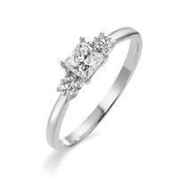 Bague Or blanc 9K Zircone, Zircone carrée-610740