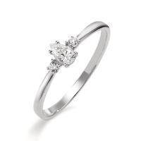 Bague Or blanc 9K Zircone, Zircone goutte-610746