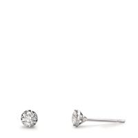 Clous d'oreilles Or blanc 18K Diamant 0.36 ct, 2 Pierres, w-si Ø4.5 mm-610757