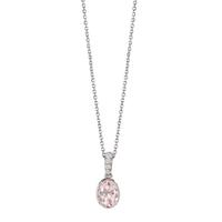 Collier Or blanc 18K Diamant 0.04 ct, w-si, Morganite rose, 0.65 ct 39 cm-610759