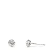 Clous d'oreilles Or blanc 18K Diamant 0.46 ct, 2 Pierres, w-si Ø4.8 mm-610767