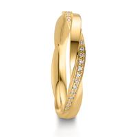 Partnerring 750/18 K Gelbgold Diamant 0.12 ct, 39 Steine, w-vsi-610798