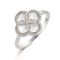 Bague Argent Rhodié nacre Ø12 mm-611603