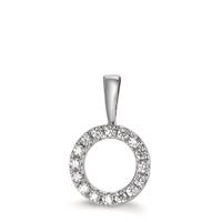 Pendentif Or blanc 18K Diamant 0.12 ct, w-si Ø9 mm-611904