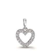 Pendentif Or blanc 18K Diamant 0.08 ct, w-si Coeur Ø8.5 mm-611909