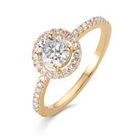 Bague Or jaune 18K Diamant 0.70 ct, tw-si, GIA, Diamant 0.25 ct, w-si-612023