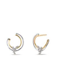 Clous d'oreilles Or jaune 18K, Or blanc 18K Diamant 0.09 ct, 14 Pierres, w-si-612202