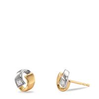 Clous d'oreilles Or jaune 18K, Or blanc 18K Diamant 0.05 ct, 2 Pierres, w-si Ø7 mm-612203