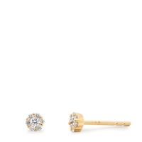 Clous d'oreilles Or jaune 18K Diamant 0.10 ct, 14 Pierres, w-si Ø3 mm-612204