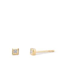 Clous d'oreilles Or jaune 18K Diamant 0.06 ct, 2 Pierres, w-si Ø2.8 mm-612207