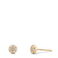 Clous d'oreilles Or jaune 18K Diamant 0.15 ct, 14 Pierres, w-si Ø4.5 mm-612208