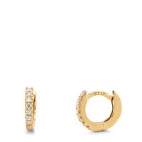Créoles à charnières Or jaune 18K Diamant 0.08 ct, 14 Pierres, w-si-612209