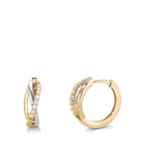 Créoles Or jaune 18K, Or blanc 18K Diamant 0.16 ct, 16 Pierres, w-si-612210