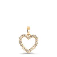 Pendentif Or jaune 18K Diamant 0.10 ct, w-si Coeur Ø10 mm-612212