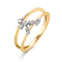 Bague Or jaune 18K, Or blanc 18K Diamant 0.125 ct, 8 Pierres, w-si-612215