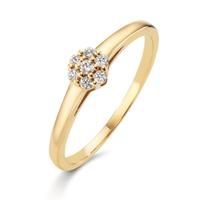 Bague Or jaune 18K Diamant 0.10 ct, 7 Pierres, w-si-612216