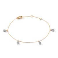 Bracelet Or jaune 18K, Or blanc 18K Diamant 0.32 ct, 36 Pierres, w-si 15.5-18.5 cm-612222