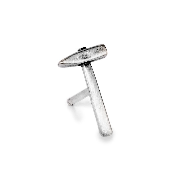 Clous d'oreille à l'unité Argent Patinée Marteau-112455