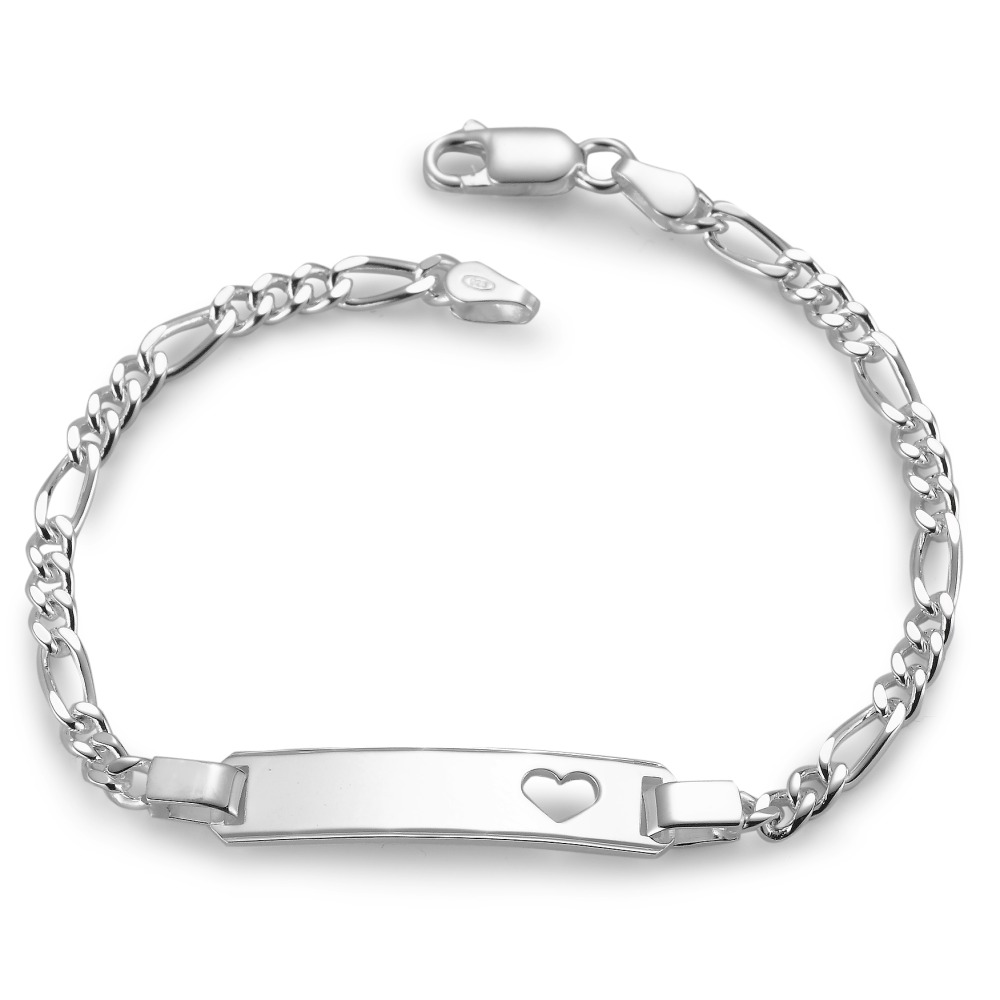 Figaro-Gravurarmband Silber Herz 18 cm-116333