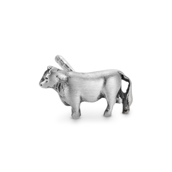 Clous d'oreille à l'unité Argent Patinée Taureau-118192