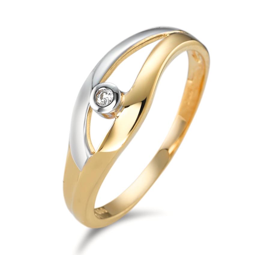 Bague Or jaune 18K Diamant 0.02 ct, w-pi2-181131