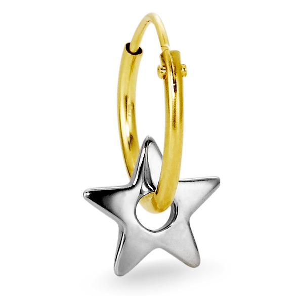 Créole avec pendentif Or jaune 18K Étoile-182065