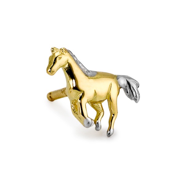 Clous d'oreille à l'unité Or jaune 18K Cheval-182467