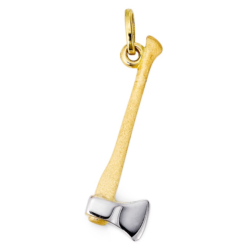 Pendentif Or jaune 18K Bicolore Hache-183346