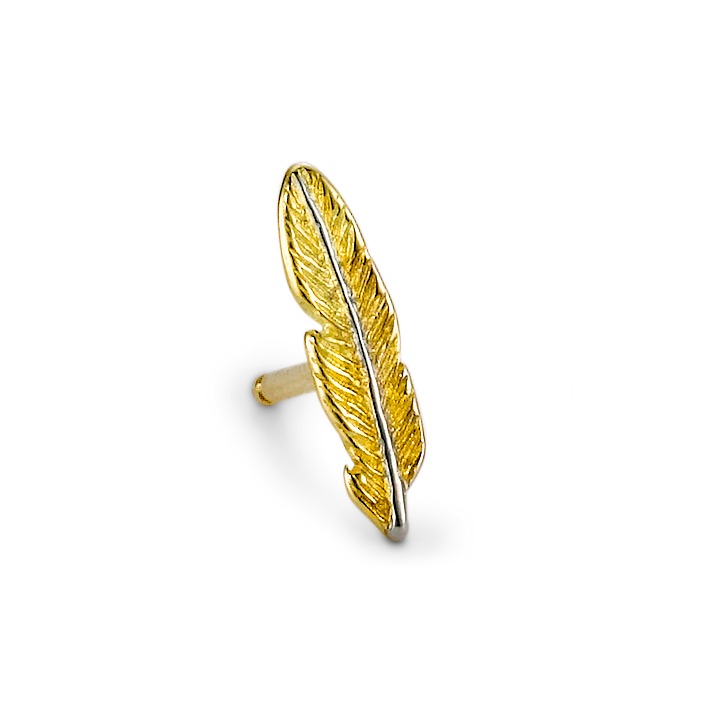 Clous d'oreille à l'unité Or jaune 18K Plume-188124