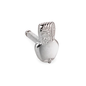 Clous d'oreille à l'unité Or blanc 18K Vache-188170