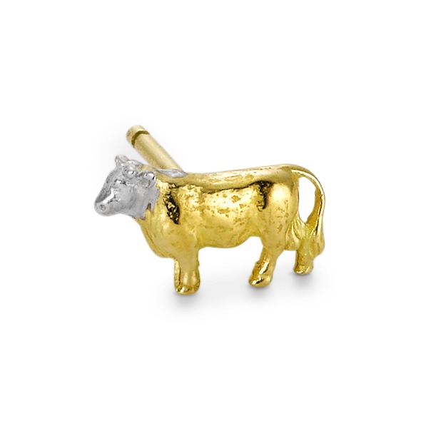 Clous d'oreille à l'unité Or jaune 18K Taureau-188221