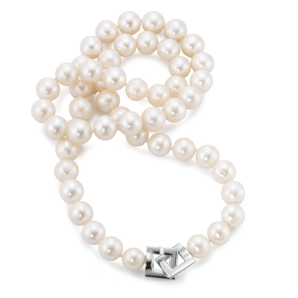 Collier Argent Rhodié perle d'eau douce blanc, 9 mm 47 cm-221900