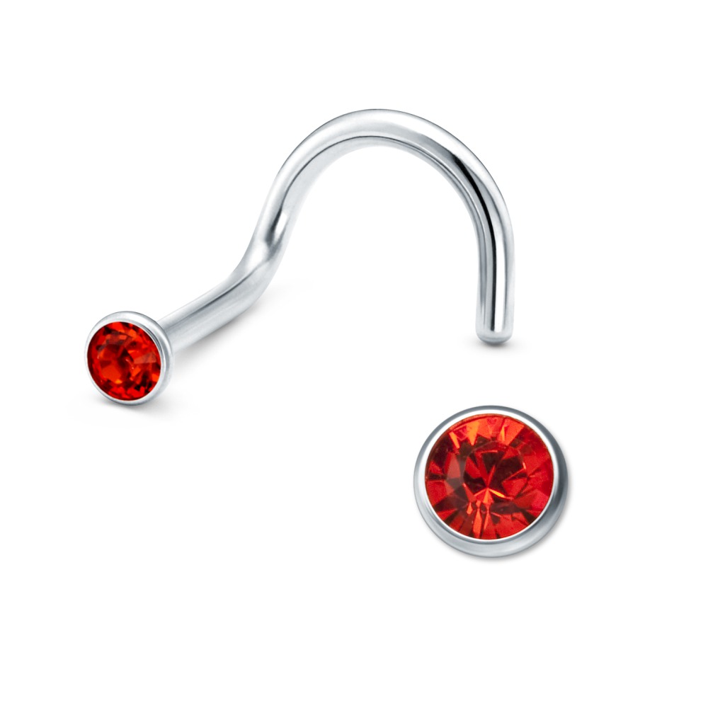 Clous de nez Acier inoxydable Zircone rouge Ø2.5 mm-222006