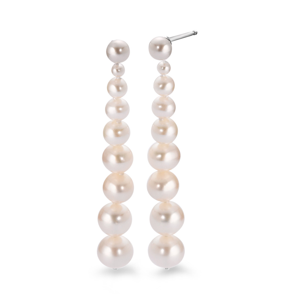 Pendant d'oreilles Argent Rhodié perle d'eau douce blanc-222408