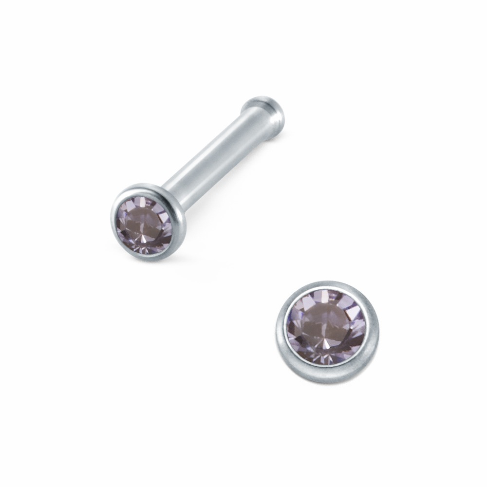 Nasenstecker Edelstahl Kristall blau Ø2 mm-222534