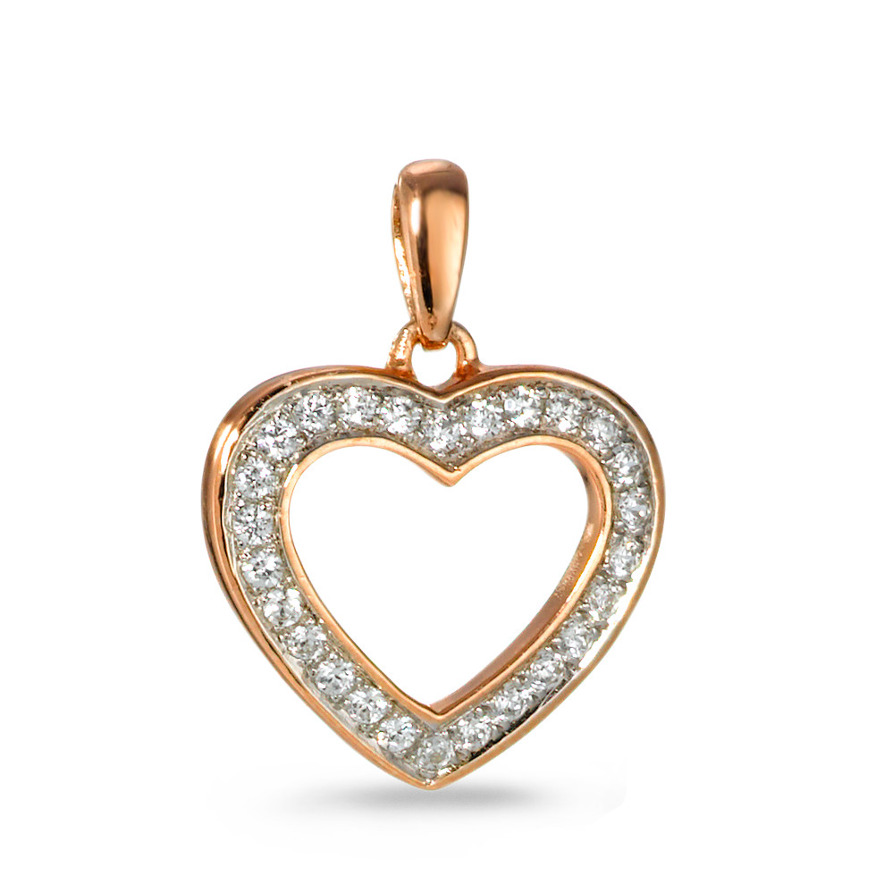 Pendentif Argent Zircone Coeur-223228