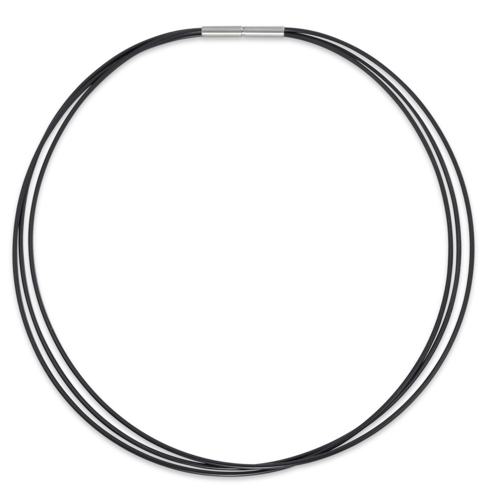 Collier Acier inoxydable, Caoutchouc 45 cm-304322