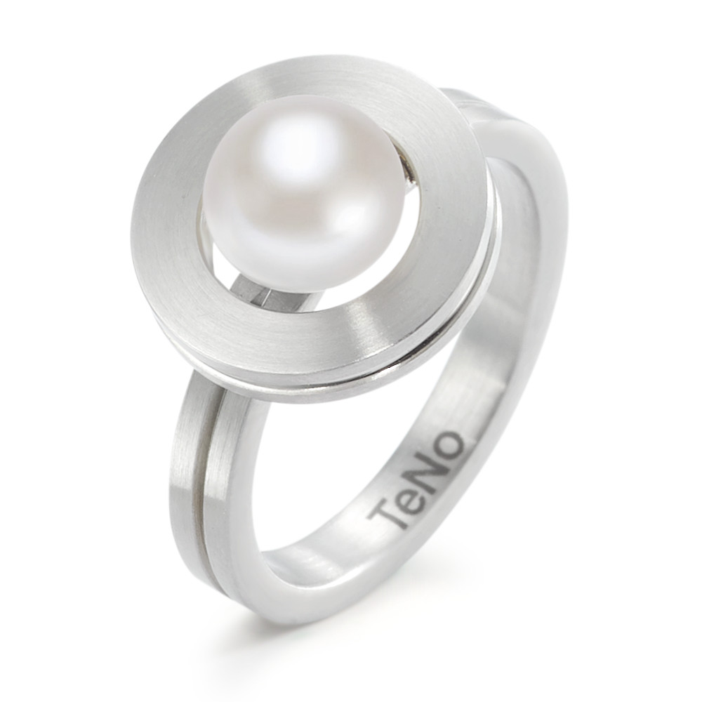 Bague Acier inoxydable perle d'eau douce blanc-306600