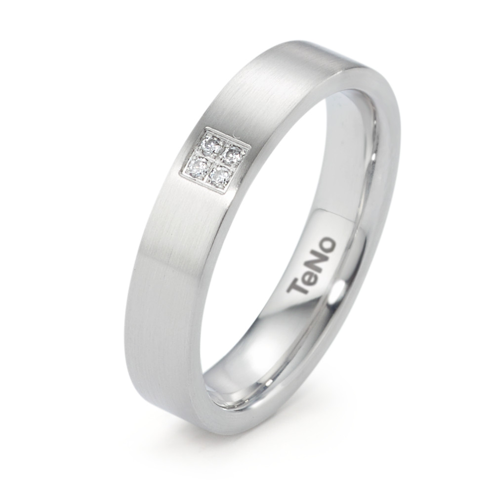 Bague Acier inoxydable Diamant 0.032 ct, 4 Pierres, tw-si-306605